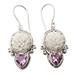 Purple Tamiang,'Sterling Silver Dangle Earrings with Faceted Amethyst Stones'