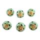 Polka Dot Green,'Six Hand Painted Ceramic Knobs in Green and Black from India'