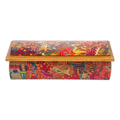 Huichol Fiesta,'Huichol Theme Decoupage Jewelry Box with Mirror'