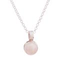 Peach Bloom,'Peach Cultured Pearl and Sterling Silver Pendant Necklace'