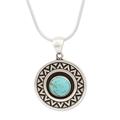 Zigzag Motif Turquoise Pendant Necklace from Mexico 'Zigzag Corona'