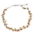 'Tropical Elite' - Beaded Carnelian and Pearl Necklace