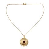 Gold vermeil smoky quartz pendant necklace, 'Jaipur Sun'