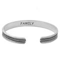 Sterling Family,'Hand Made Sterling Silver Cuff Bracelet Inscription Thailand'