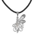 Bali Dragonfly,'Blue Topaz Dragonfly Necklace Handcrafted in Bali'