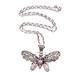 Elaborate Butterfly,'Amethyst and Sterling Silver Butterfly Pendant Necklace'