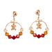 Crossbone Sparkle,'Gold Plated Swarovski Crystal Beaded Dangle Earrings'