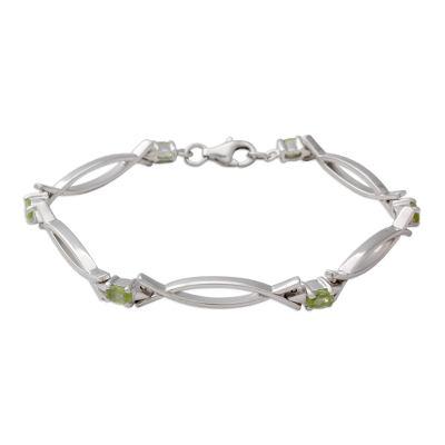 Peridot bracelet, 'Modern Grace'