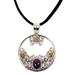 Citrine and amethyst floral necklace, 'Frangipani Moon'