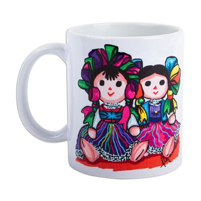 Maria Doll Sisters,'Ceramic Mug with Painting Print of Maria Dolls'