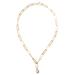 'Polished 18k Gold-Plated Pendant Necklace with White Pearl'