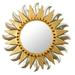 Sun Corona,'Aluminum and Bronze Leaf Sun Wall Mirror'