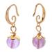 Sage Spirit,'14k Gold-Plated Dangle Earrings with Amethyst Beads'