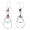 Amethyst dangle earrings, 'Purple Ice'