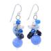 'Azure Love' - Handmade Agate and Aquamarine Beaded Earrings