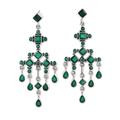 Gemstone Fountain,'Green Onyx Chandelier Earrings from India'