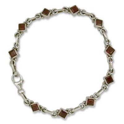 Garnet link bracelet, 'Scarlet Glamour'
