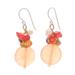 Orange Love,'Multi-gemstone Sterling Silver Dangle Earrings'