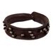 Leather wristband bracelet, 'Mountain Rock'