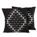 'Starlit Galaxy' (pair) - Cotton Patterned Black and White Cushion Covers