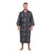 Dark Clouds,'Men's Hand-Stamped Belted Cotton Robe from Bali'