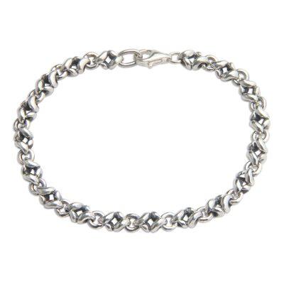 Sterling silver chain bracelet, 'Source of Life'