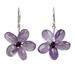 Amethyst floral earrings, 'Mystic Daisy' - Amethyst Flower Earrings