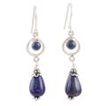 Cold Fusion,'Lapis Lazuli and Sterling Silver Dangle Earrings from India'