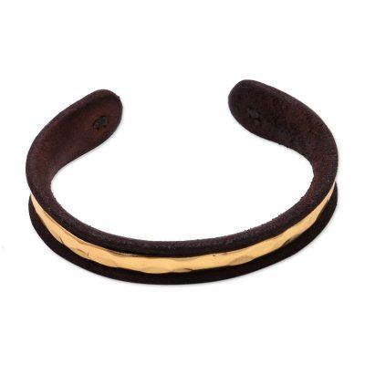Urban Between,'Sterling Silver and Brass Cuff Bracelet from Bali'