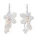 'Radiant Bouquet' - Pearl and Quartz Dangle Earrings