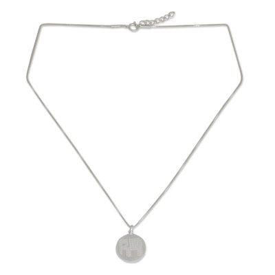Sterling silver pendant necklace, 'Polka Dot Elephant'