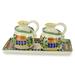 Majolica ceramic oil and vinegar set, 'Acapulco'