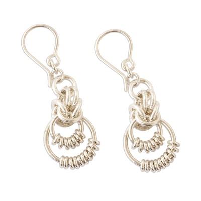 Ringleader,'Andean Sterling Silver Ring Dangle Earrings'