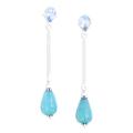 Turquoise Dream,'Sterling Silver Dangle Earrings with Chalcedony & Blue Topaz'