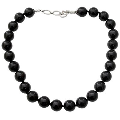 Onyx strand necklace, 'Queen of Shadows'