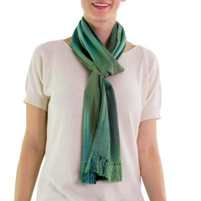 Bamboo fiber scarf, 'Solola Valley'
