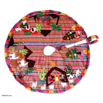 Noel,'Applique Christmas tree skirt'