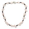 Garnet and rose quartz strand necklace, 'Love's Serenade'