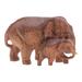 Mother's Protection,'Thai Teak Wood Elephant Statuette with Ivory Wood Tusks'