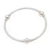 Round Trio,'Orb Motif Sterling Silver Bangle Bracelet from Bali'