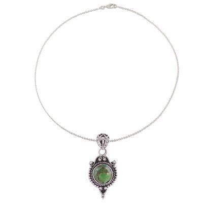 Grand Presence,'Indian Style Fancy Sterling Silver Pendant Necklace'