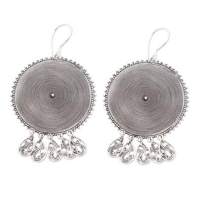 Spinning Dreams,'Hand Made Sterling Silver Dangle Earrings'