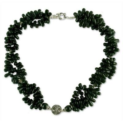 Onyx cluster necklace, 'Radiant Night'