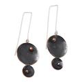 Double Scoop,'Handcrafted Modern Javanese Copper Dangle Earrings'