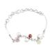 'Multi-gemstone and Pearl Sterling Silver Pendant Bracelet'