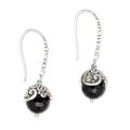 Denpasar Belle,'Fair Trade Gold Accent and Onyx Dangle Earrings'