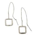 Square Memories,'Sterling Silver Threader Earrings with Square Pendants'
