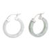Lagoon Connection,'Modern Green Jade Hoop Earrings with Sterling Silver Clasps'