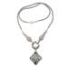 'Multi-Gemstone Sterling Silver Pendant Necklace Gold Accent'