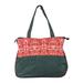 Assam Heritage,'Peacock-Themed Red and Green Cotton Shoulder Bag'